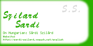 szilard sardi business card